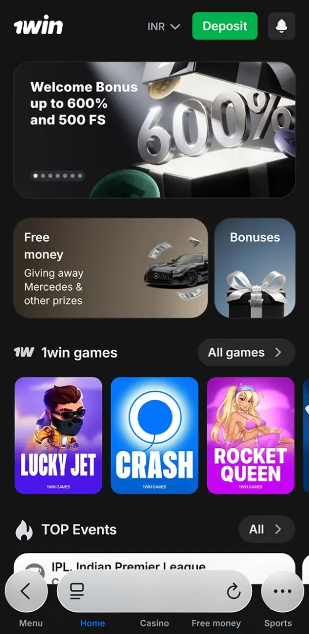 Download the 1win app for iOS to play Astronaut.