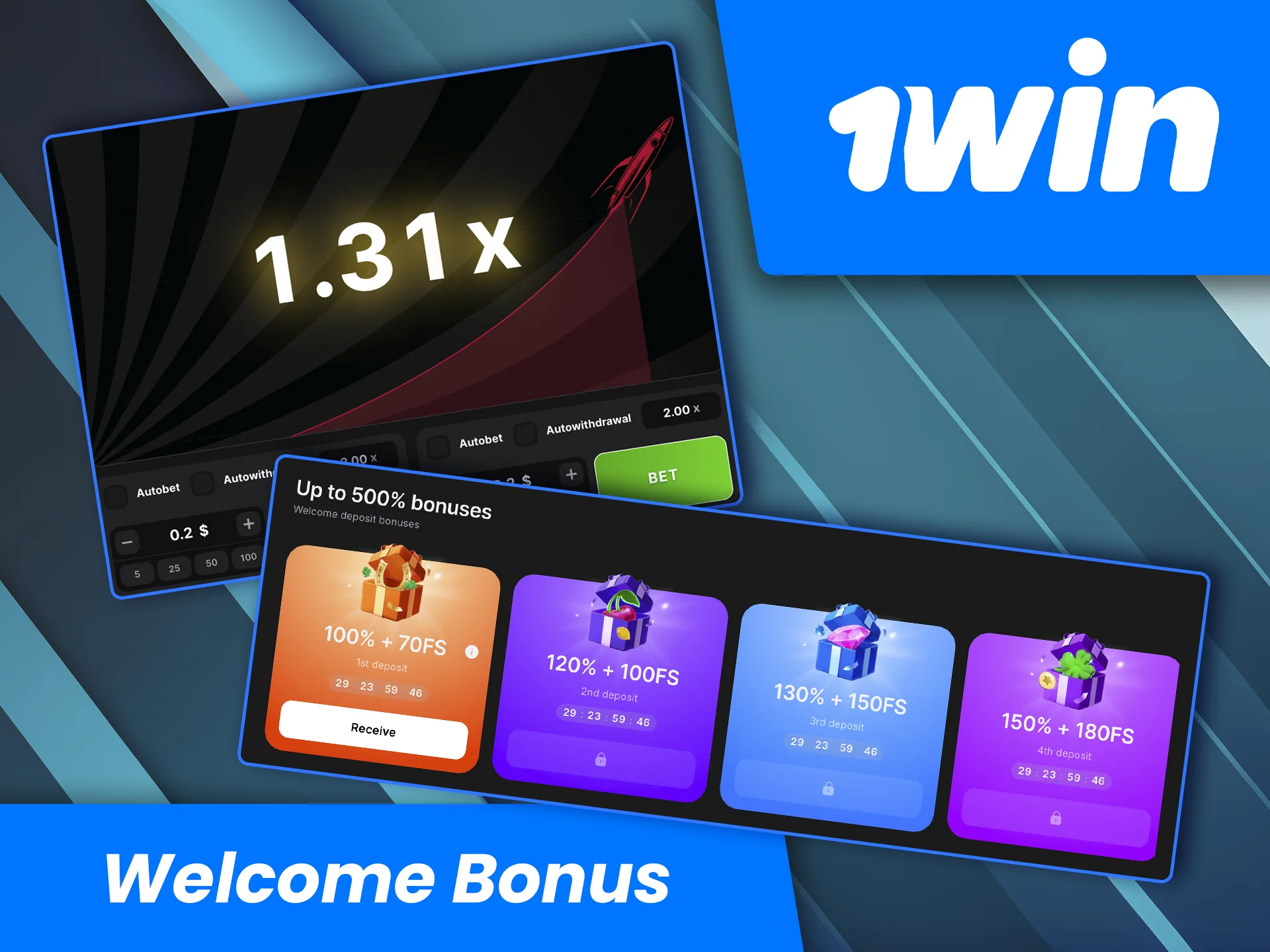 Get a fantastic bonus from 1win and use it in the Astronaut game.