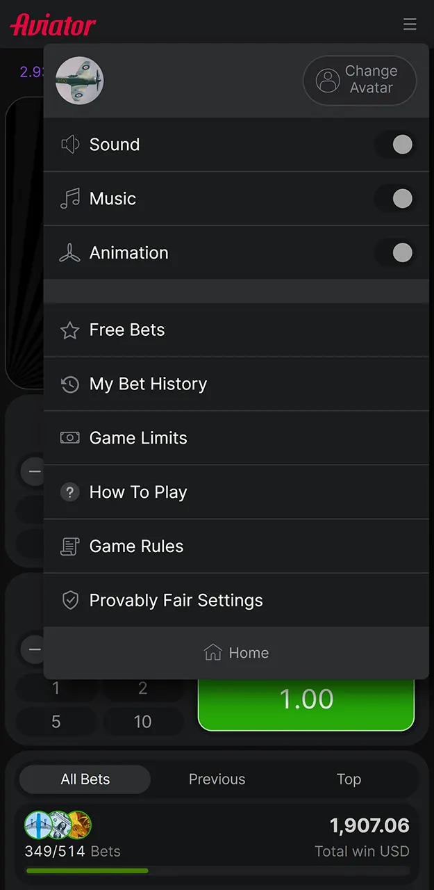 Make a deposit and play Aviator at 1win.