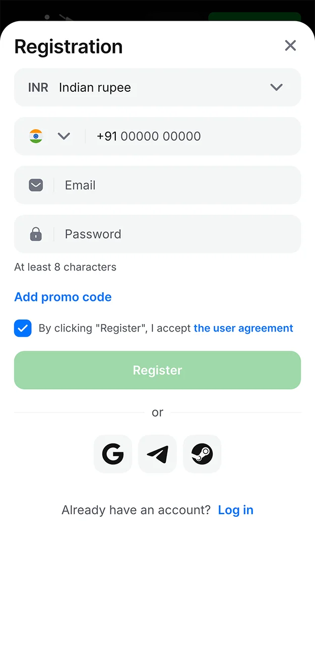 Please check your details and confirm your registration on the 1win platform.