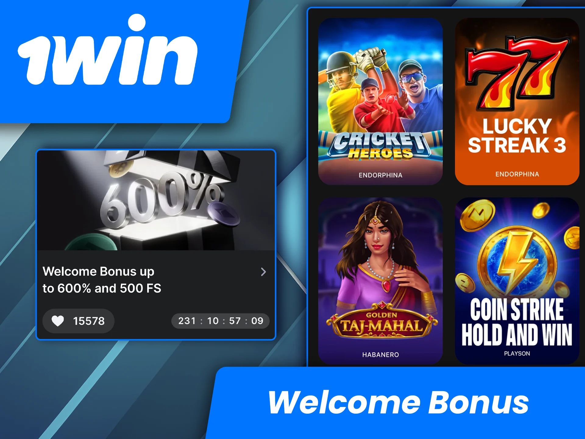 Play the Lucky Streak 3 slot and take advantage of the welcome bonus from 1win.