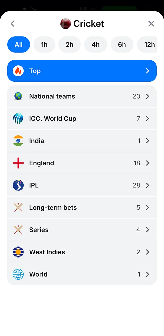 Select the league you’re interested in to place a bet on the 1win website.