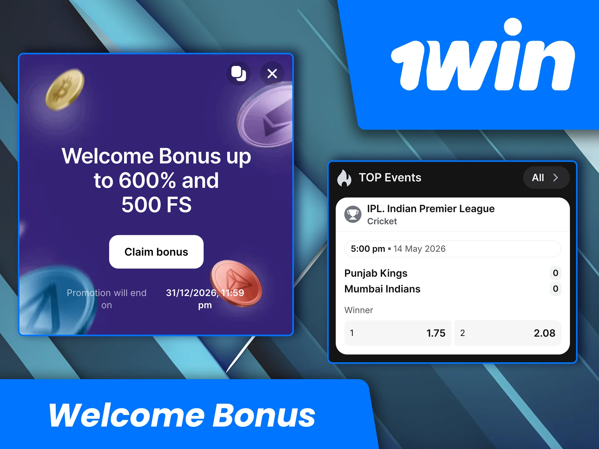 The welcome bonus from 1win is a great way to try your hand at cricket betting.