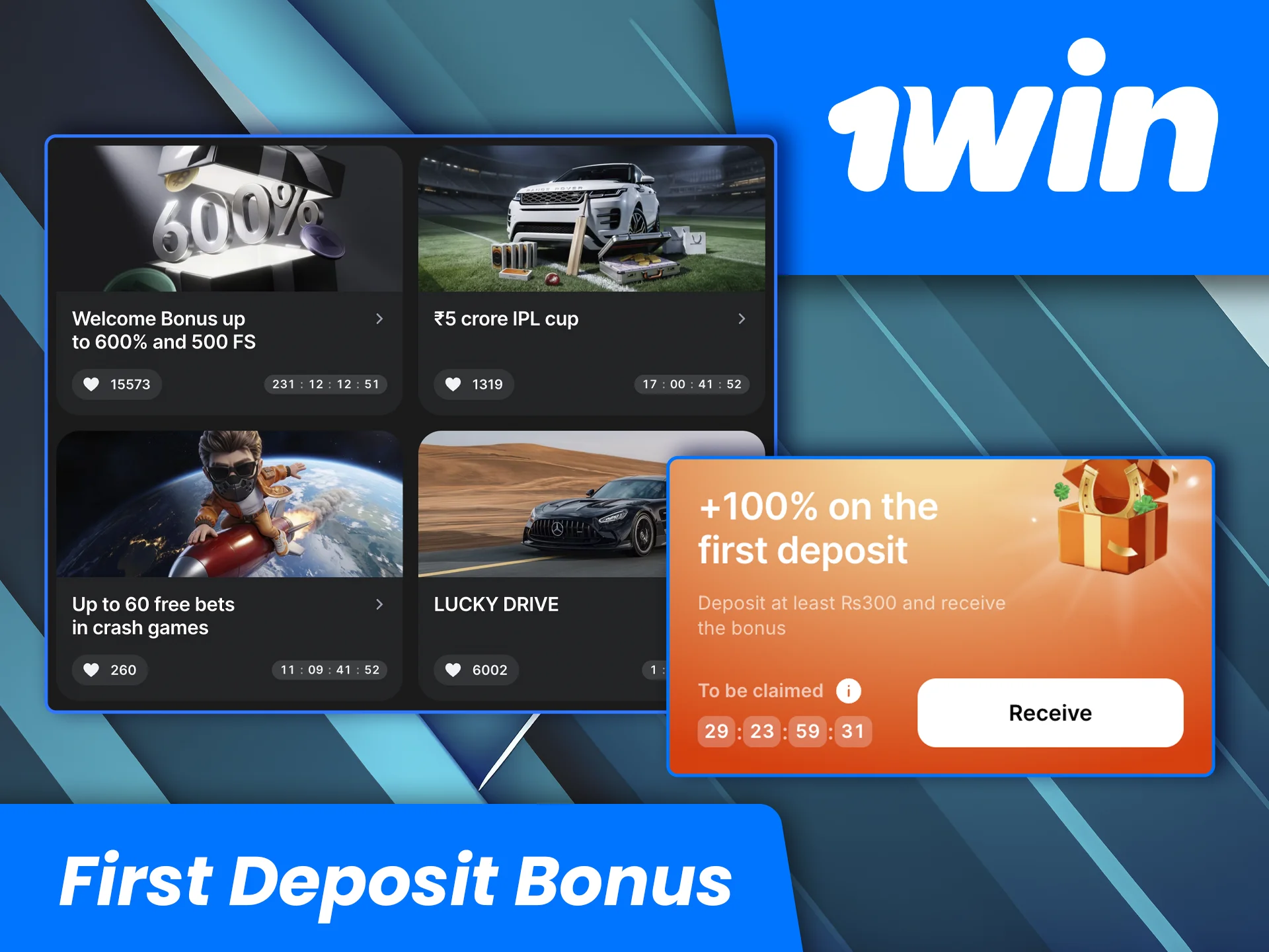 Please take advantage of the 1win bonus, which is available immediately after your first deposit.