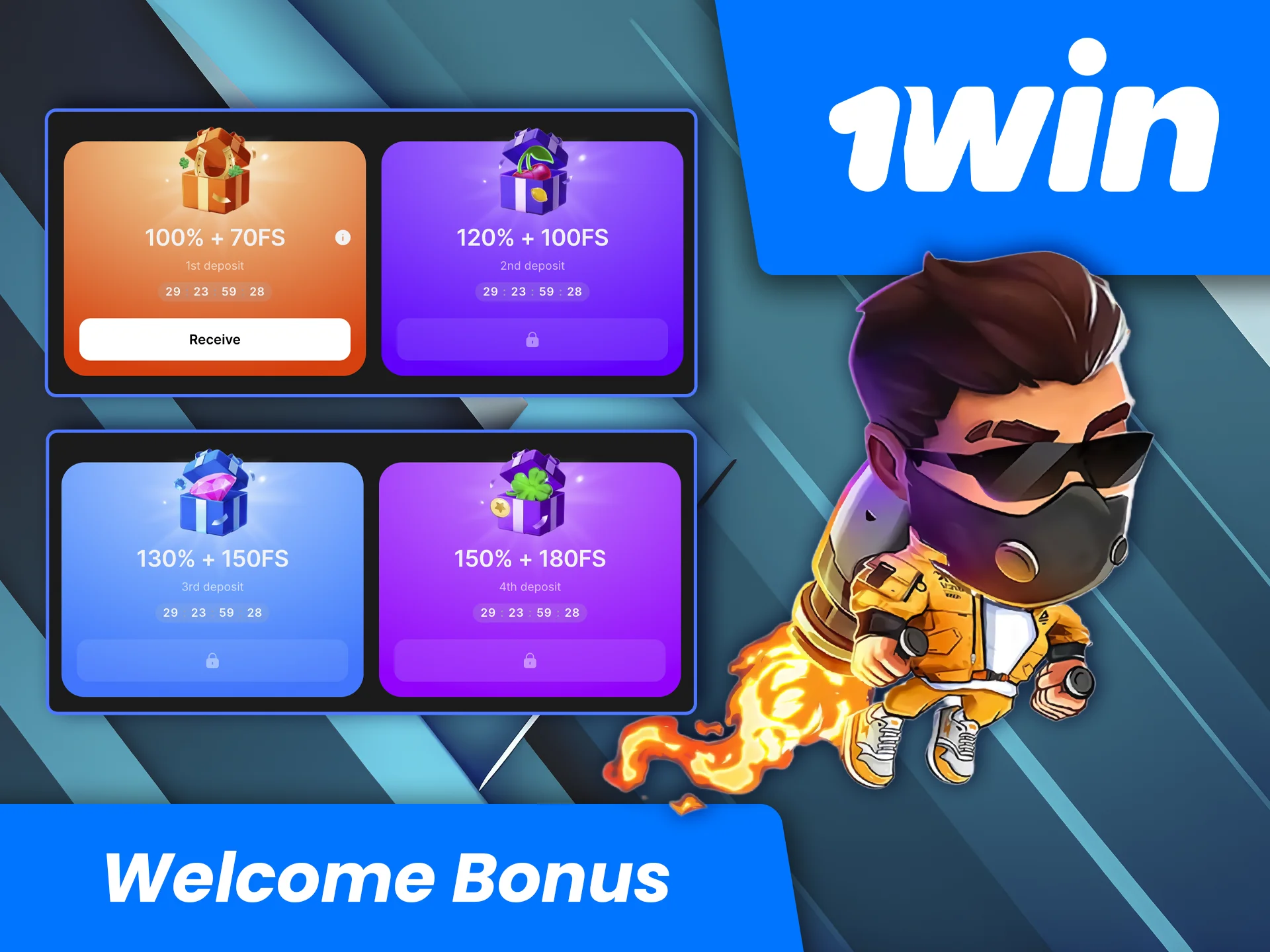 Use the 1win welcome bonus to increase your stake in the Lucky Jet game.