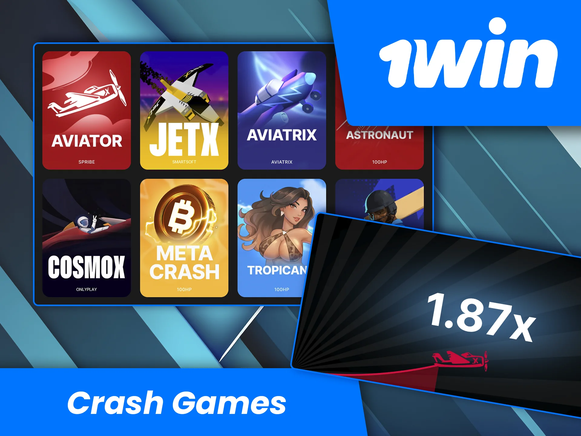 Take a chance and win big in the best crash games from 1win.
