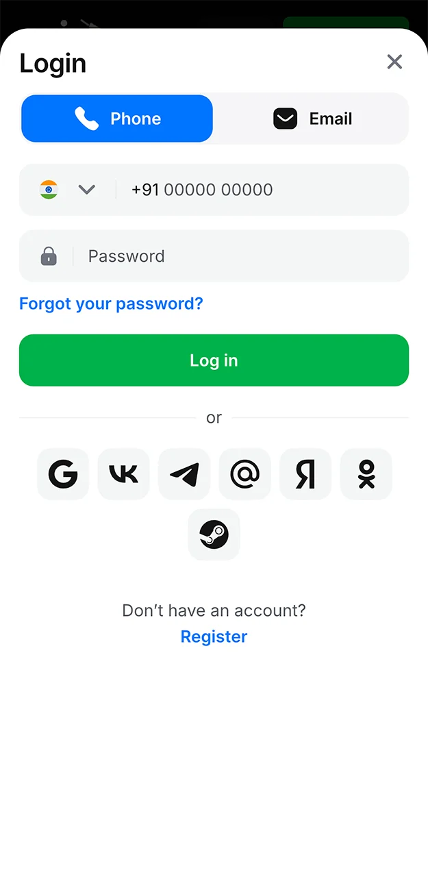 Log in to your account to activate the 1win casino promo code.