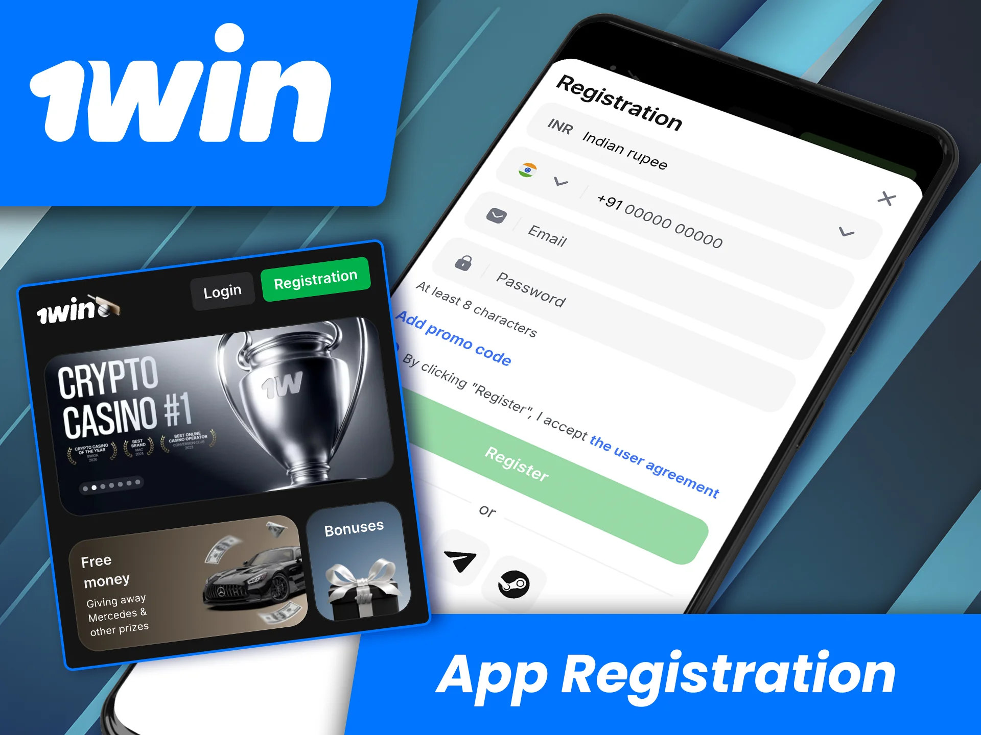 Sign up on the 1win website via the fast and efficient mobile app.