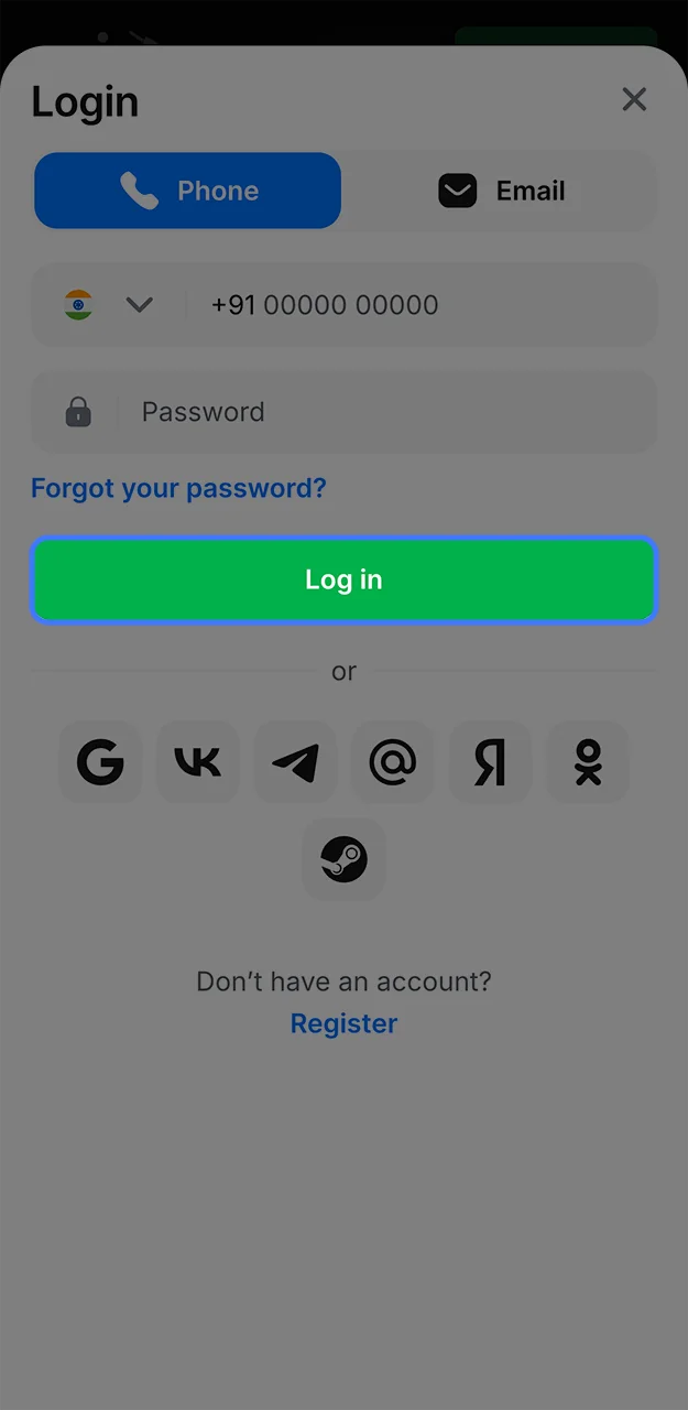 Log in to your account on the 1win website and place your first bet.