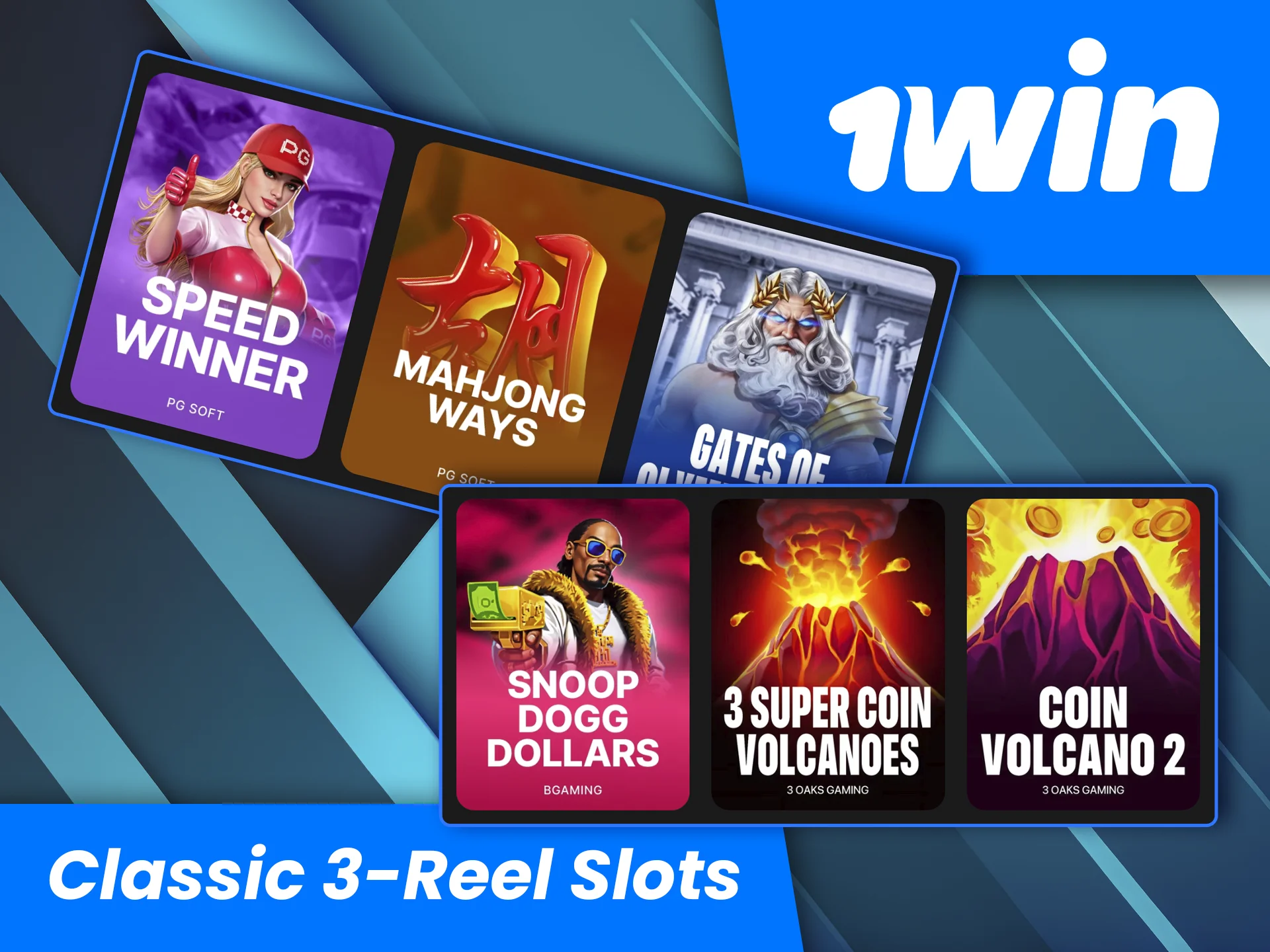 Try your luck at the classic 3-reel slots at 1win Casino.