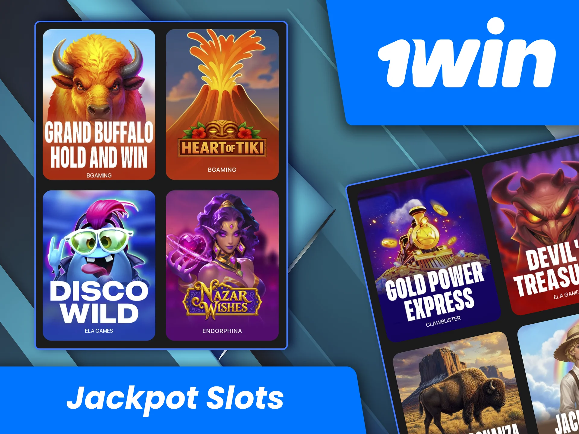 Show off your skills on the Jackpot slots at 1win Casino.