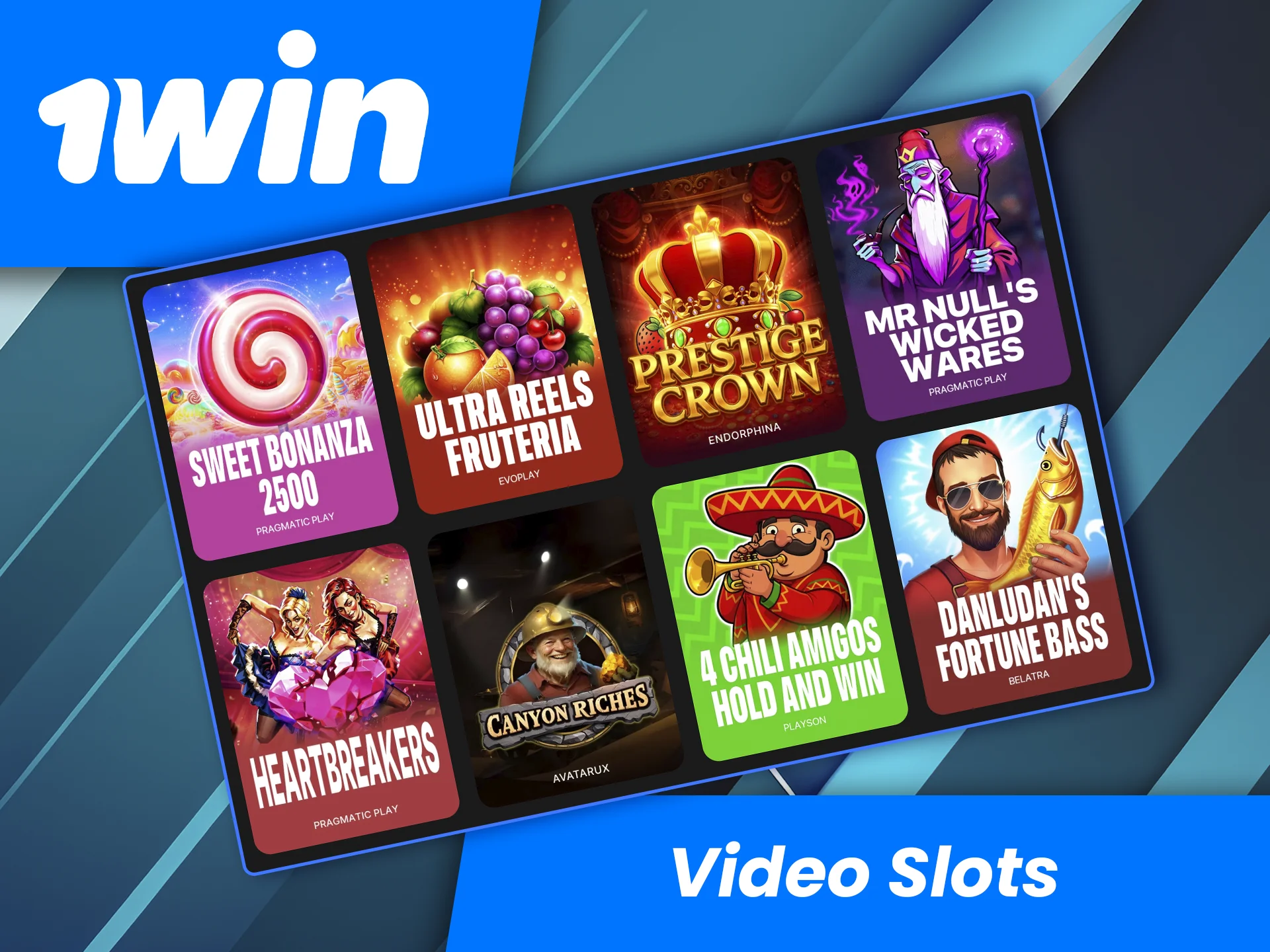 Enjoy high-definition visuals and incredible graphics in the video slots at 1win Casino.