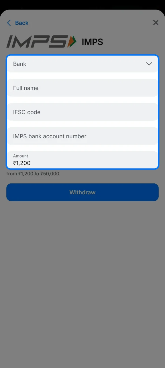 Please check the completed withdrawal form on the 1win website carefully.